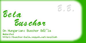 bela buschor business card